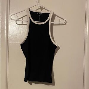 J. Crew Black Tank Top with White Trim